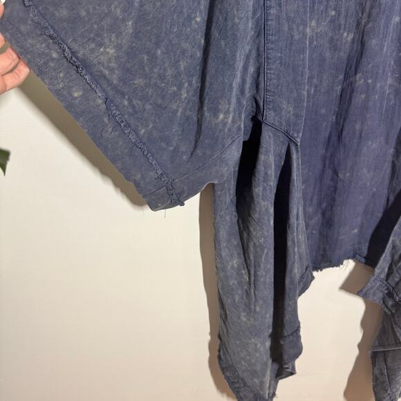 Umgee Kimono Women M Blue Dark Boho Minimal Lagenlook Modest Versatile Fall Top - Picture 5 of 6